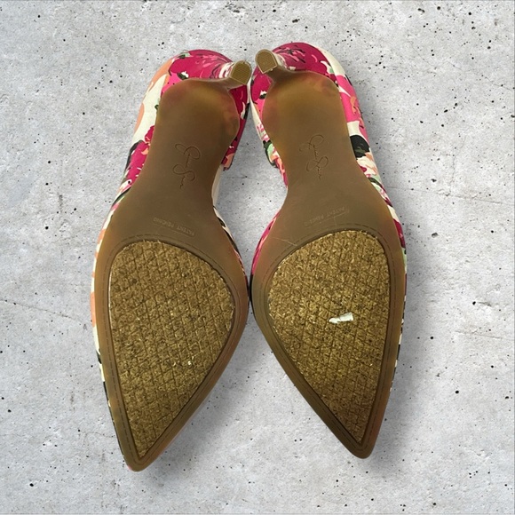 Jessica Simpson Claudette Floral Cloth 4" Stiletto Heel Pointed Toe Women 6M - Picture 6 of 7